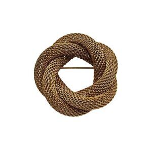 Vintage Gold Tone Mesh Knot Brooch Pin